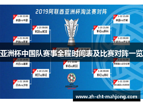 亚洲杯中国队赛事全程时间表及比赛对阵一览
